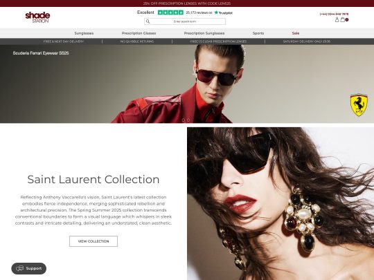 Shop designer sunglasses, watches, and prescription eyewear at Shade Station with top brands, great prices, and fast UK delivery.
