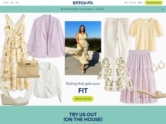 Stitch Fix delivers personalized clothing selections to your door with expert styling and easy returns for men, women, and kids.