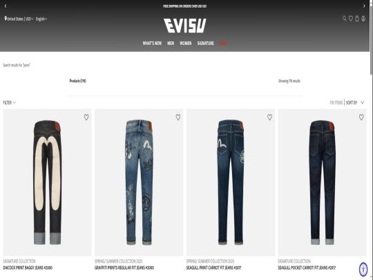 Evisu Jeans review, a site that is one of many popular Stores for Jeans