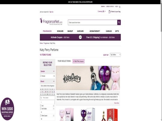 Katy Perry Fragrances review, a site that is one of many popular Celebrity Fragrances