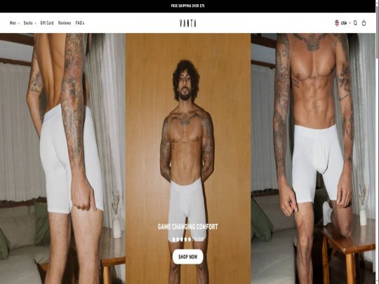 Vanta review, a site that is one of many popular Men's Underwear Stores