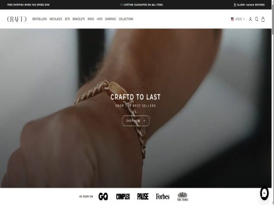 CraftD review, a site that is one of many popular Men's Jewellery Stores