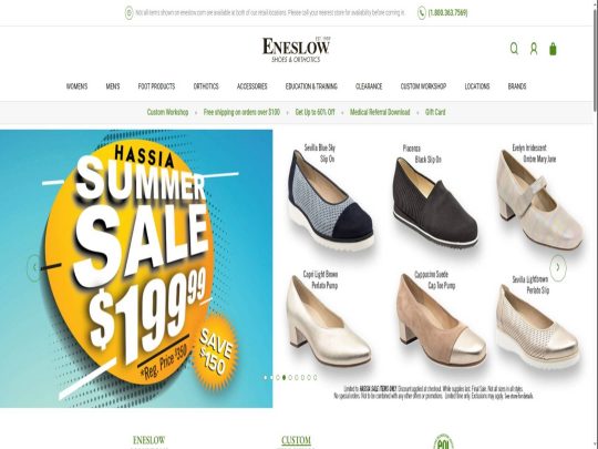 Eneslow Shoes & Orthotics review, a site that is one of many popular Shoe Stores