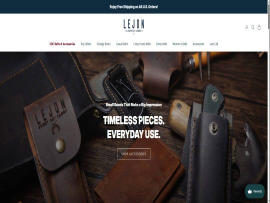 Lejon Leather Belts review, a site that is one of many popular Top Belt Stores