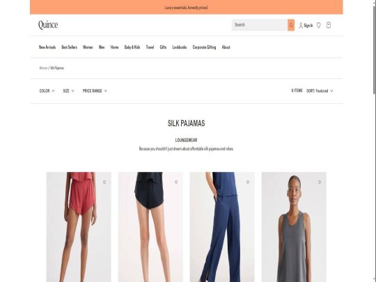 Quince Pajamas review, a site that is one of many popular Women's Pajama Clothing Stores