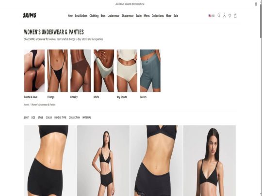 Skims Underwear review, a site that is one of many popular Women's Underwear Stores