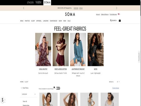 Soma Sleepwear review, a site that is one of many popular Women's Pajama Clothing Stores