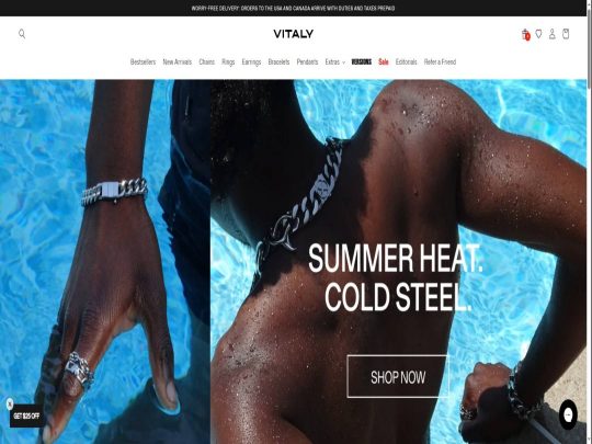 Vitaly review, a site that is one of many popular Men's Jewellery Stores